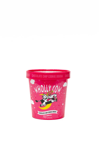 Wholly Cow local Ice Cream Chocolate Chip Cookie Dough pint container flavor Charleston South Carolina