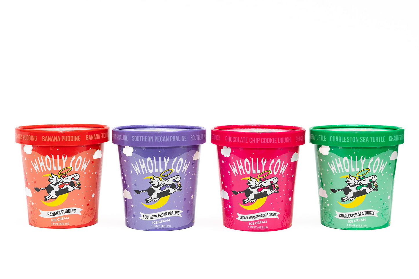 Wholly Cow Ice Cream Flavors of pints local Charleston