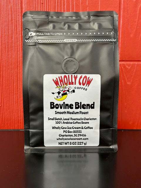 Wholly Cow Coffee bovine blend medium roast bean Charleston SC