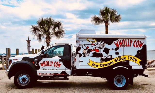Wholly Cow Ice Cream Distribution Truck "Bessie" delivers South Carolina