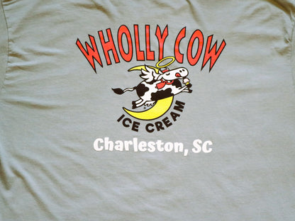 Wholly Cow Over The Moon Logo ice cream t-shirt