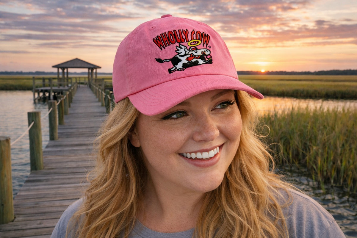 Moo Moo Lemon Parody Adjustable Green Cotton Baseball Cap – Cows Whistler Canada Wholly Cow Ball Cap – Wholly Cow Ice Cream main image 3
