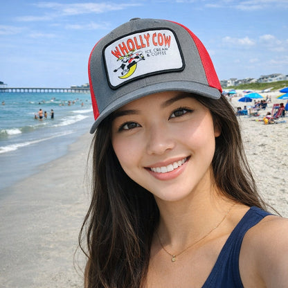 IOP Isle of Palms beach Richardson Trucker Hat local Wholly Cow Ice Cream and Coffee