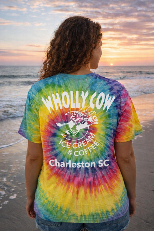wholly cow ice cream tie dye t-shirt Folly Beach Charleston, SC